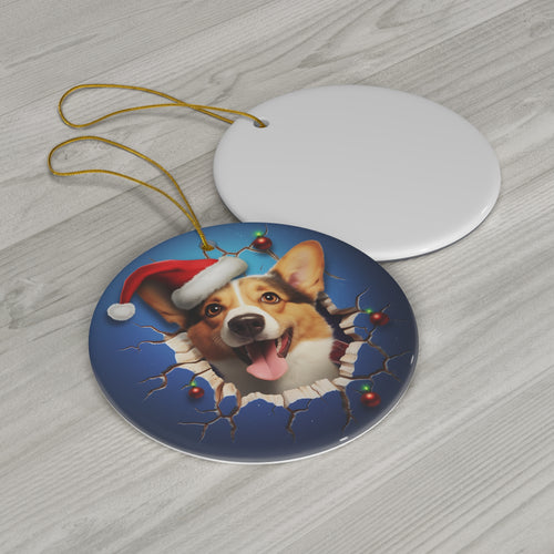 CERAMIC ORNAMENT - 3D CHRISTMAS DOG        Item #2912952