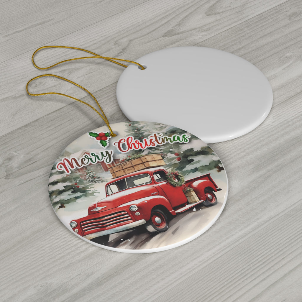 Red Truck Ceramic Ornament       Item #8220679 - Buckshot's Bargain Barn