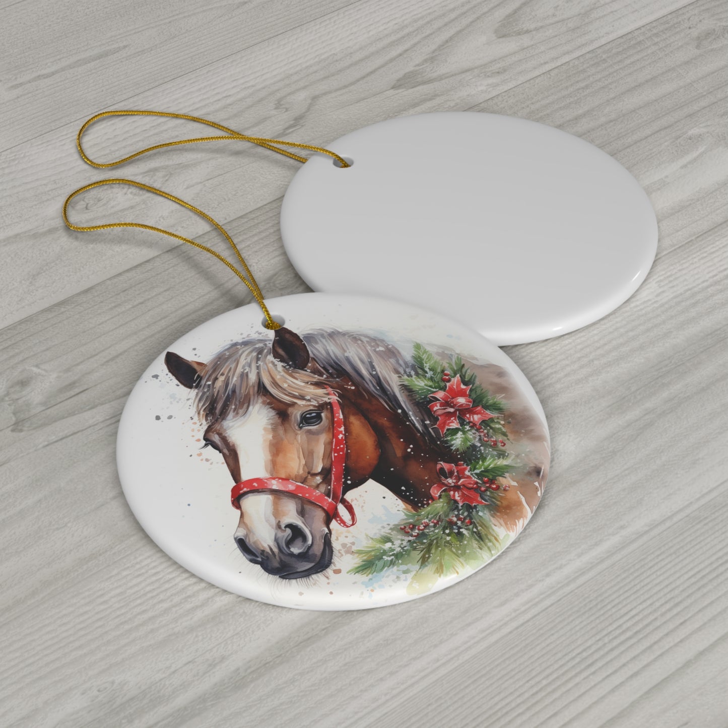 Ceramic Ornament - Country Christmas Horse    Item #3582733