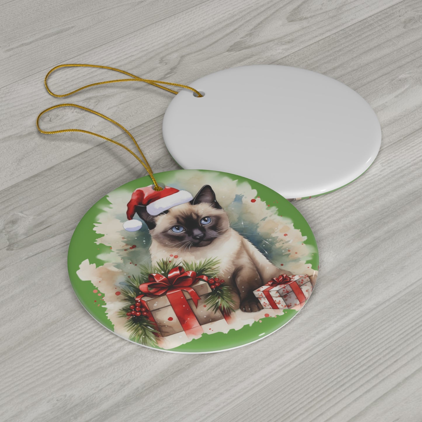 Ceramic Ornament - Christmas Cat      Item #871012