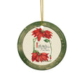 Poinsette Ceramic Disc Ornament       Item #908067