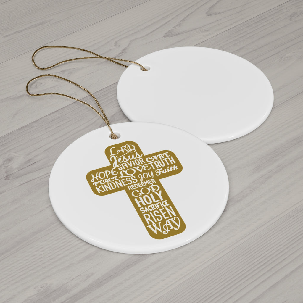 Cross Lord Jesus Ceramic Disc Ornament     Item #9629643