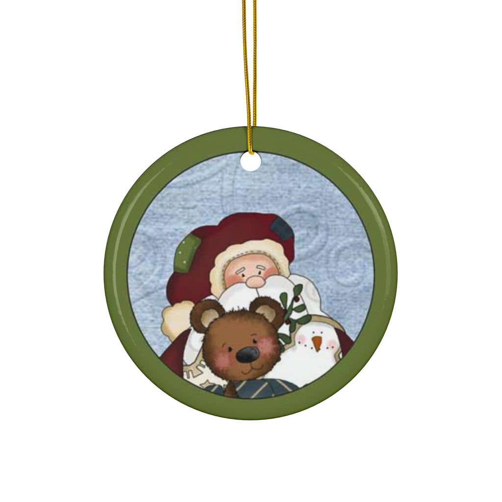 Santa And Friends Ceramic Disc Ornament      Item #6102857
