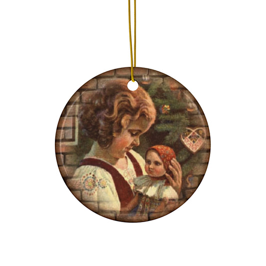 Christmas Kids Ceramic Disc Ornament             Item #3689609