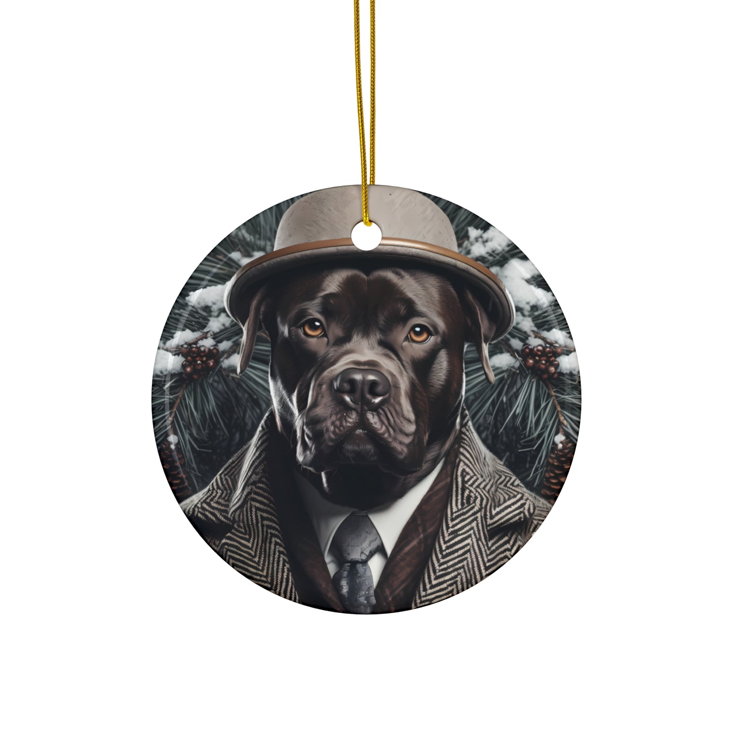 Dog Ceramic Disc Ornament            Item #7474159