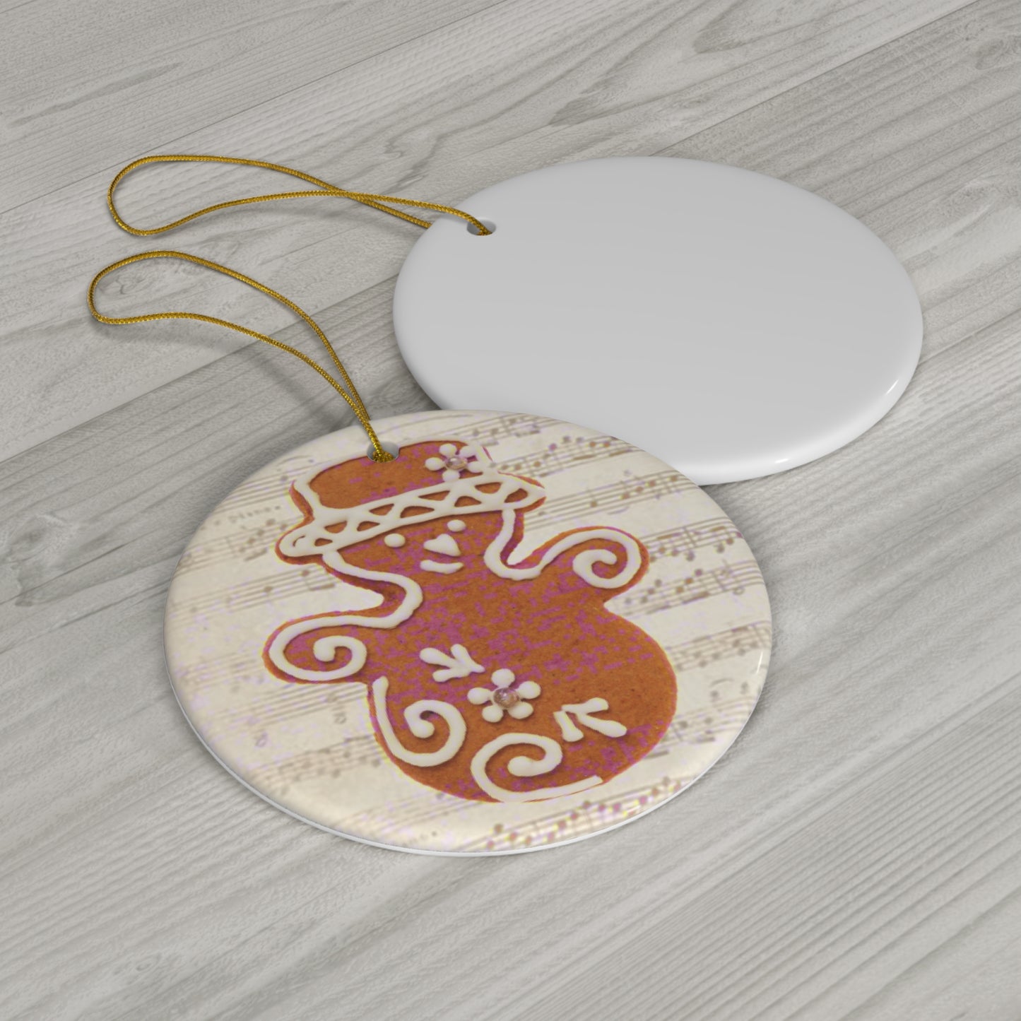 Gingerbread Woman Ceramic Disc Ornament      Item #1847803