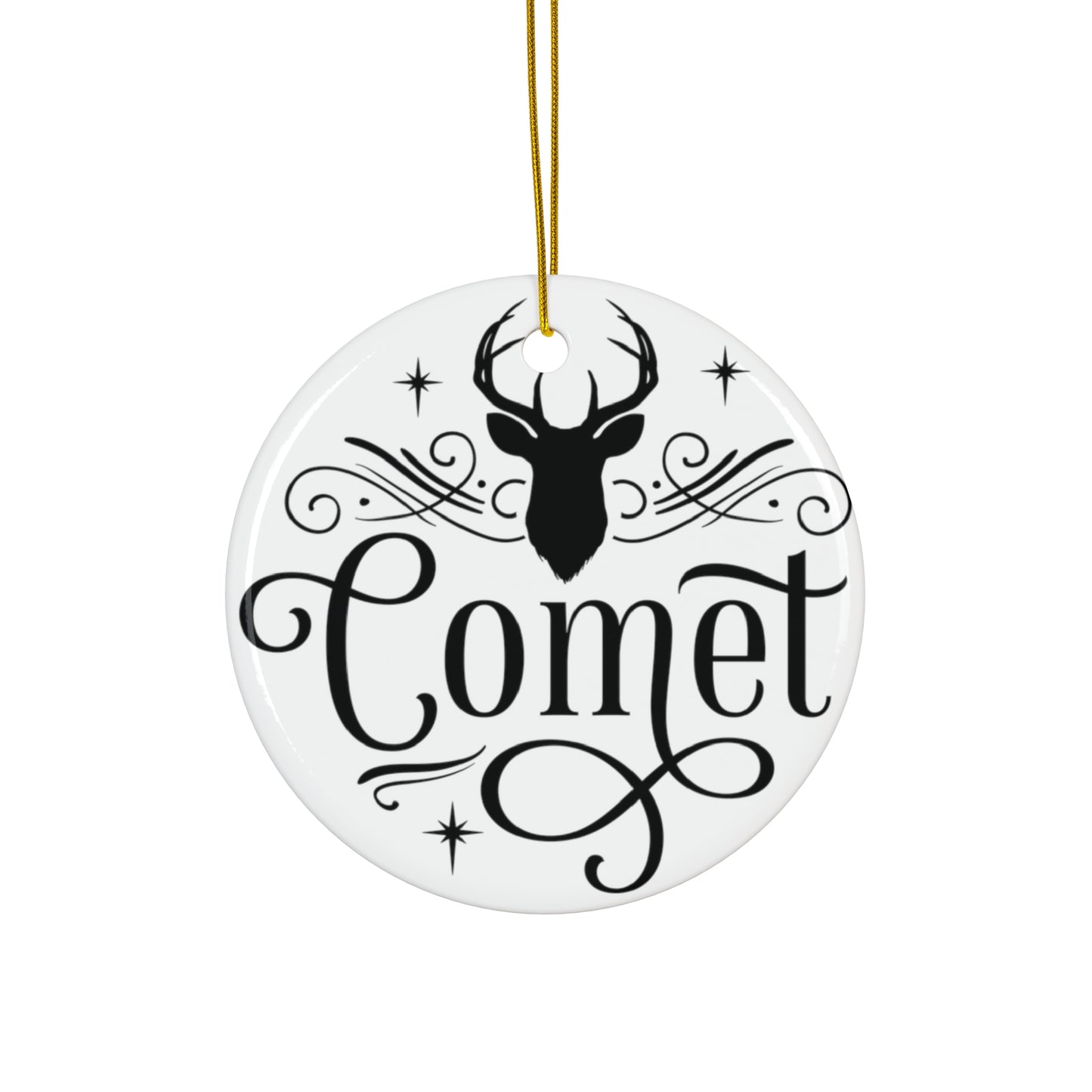 Comet Reindeer Ceramic Ornament By Santa's Creations      Item #5905938