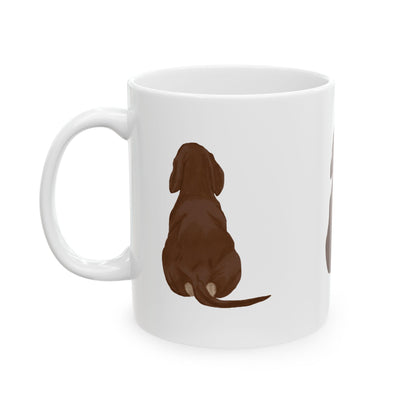Dog Silhouette Mug – Back View Ceramic Coffee Cup 11oz    Item #721616