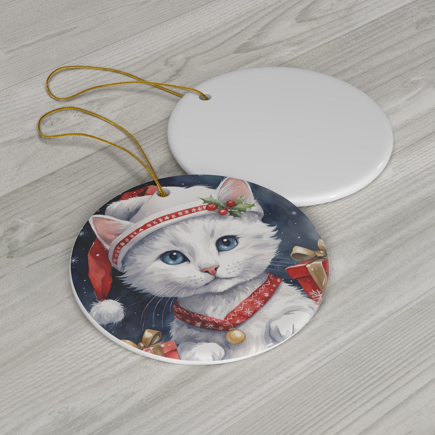 Ceramic Ornament - Christmas Cat     Item #8683332