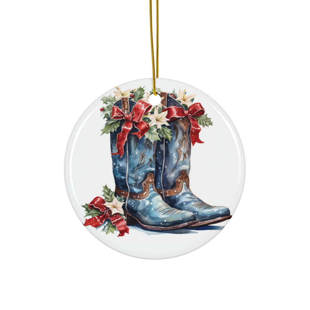 Ceramic Ornament - Country Christmas Boot    Item #225125 - Buckshot's Bargain Barn