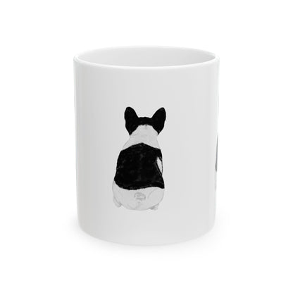 Dog Silhouette Mug – Back View Ceramic Coffee Cup 11oz    Item #4711