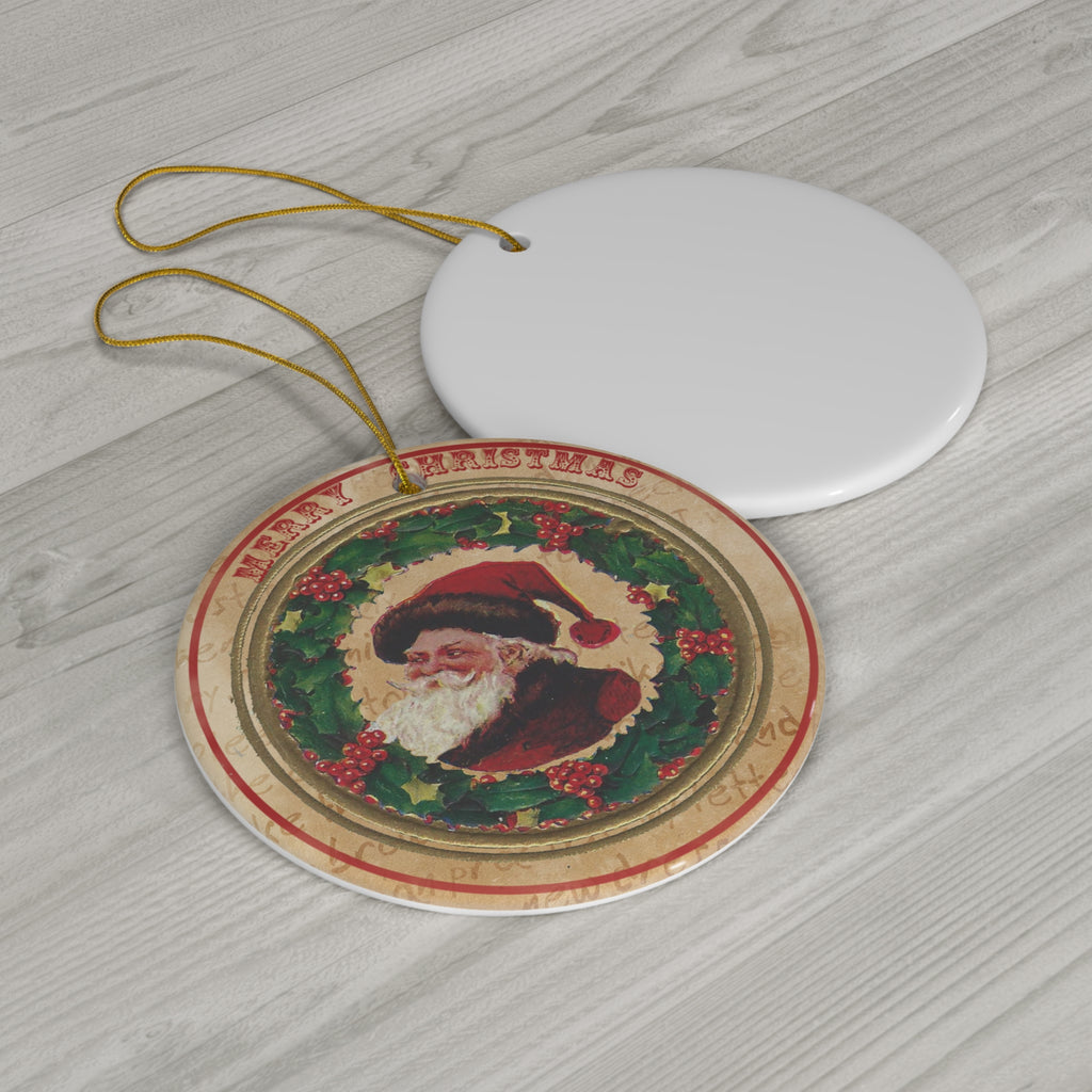Santa Ceramic Disc Ornament           Item #5833225