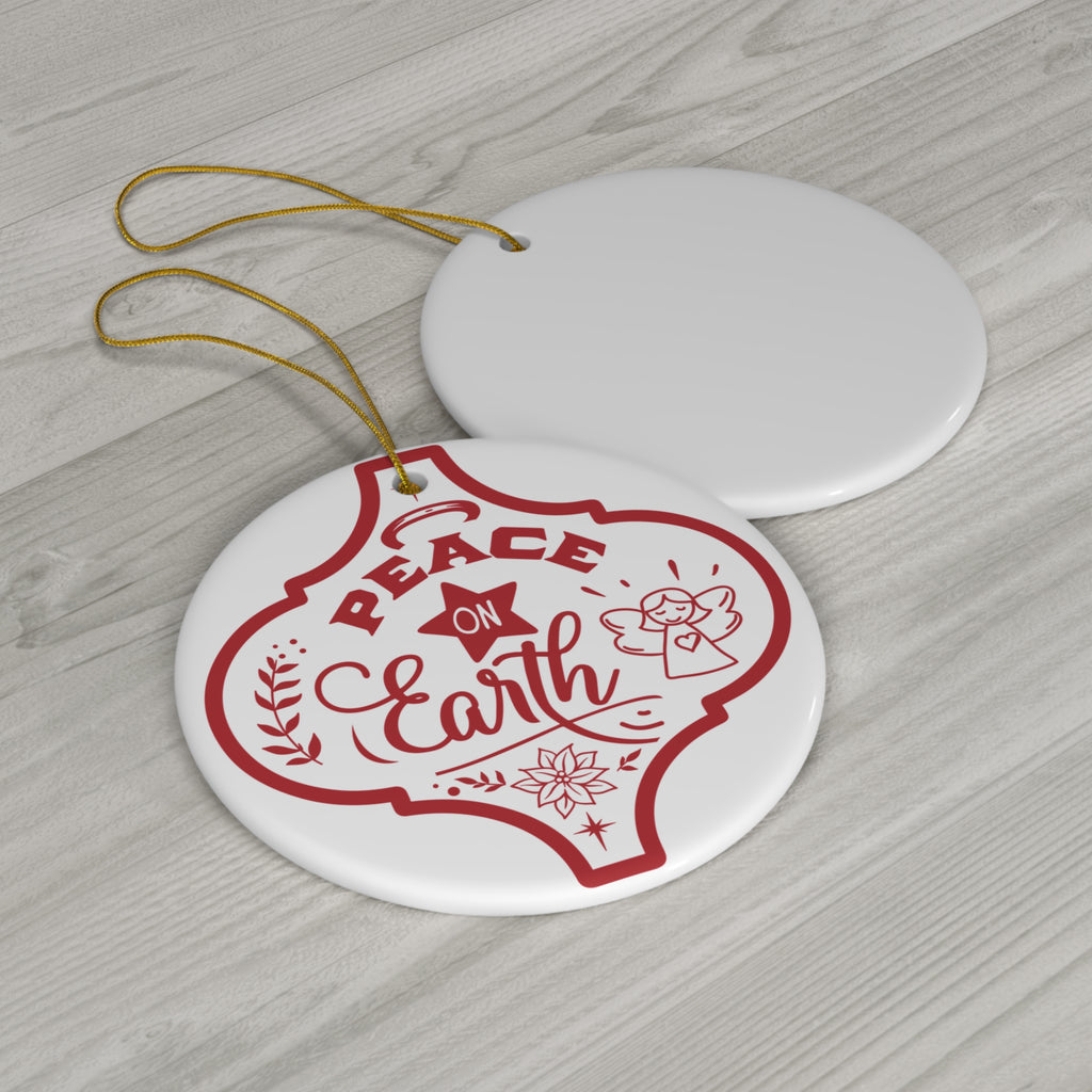 Peace On Earth Ceramic Disc Ornament      Item #9097874