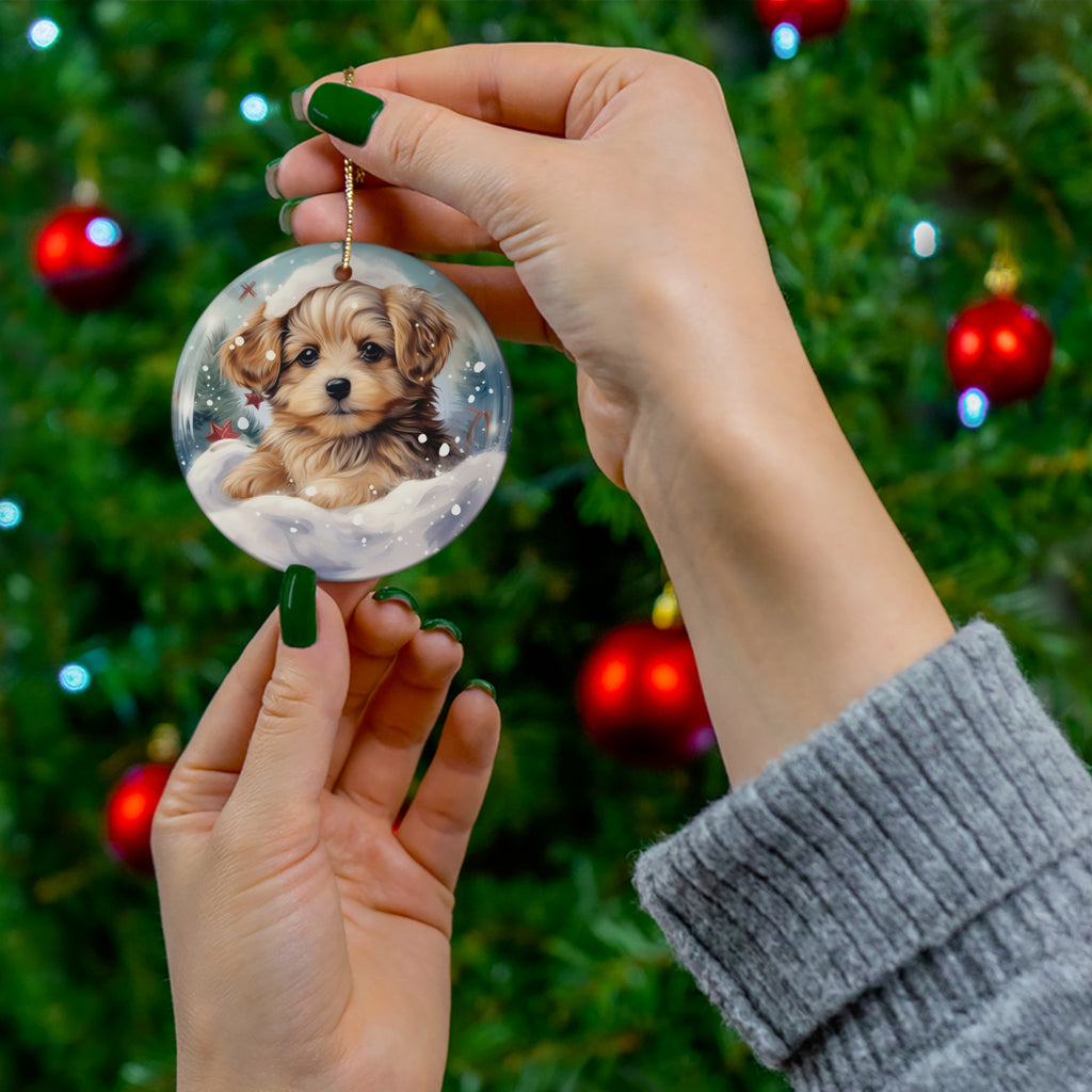 Christmas Dog Ceramic Disc Ornament              Item #7834514 - Buckshot's Bargain Barn