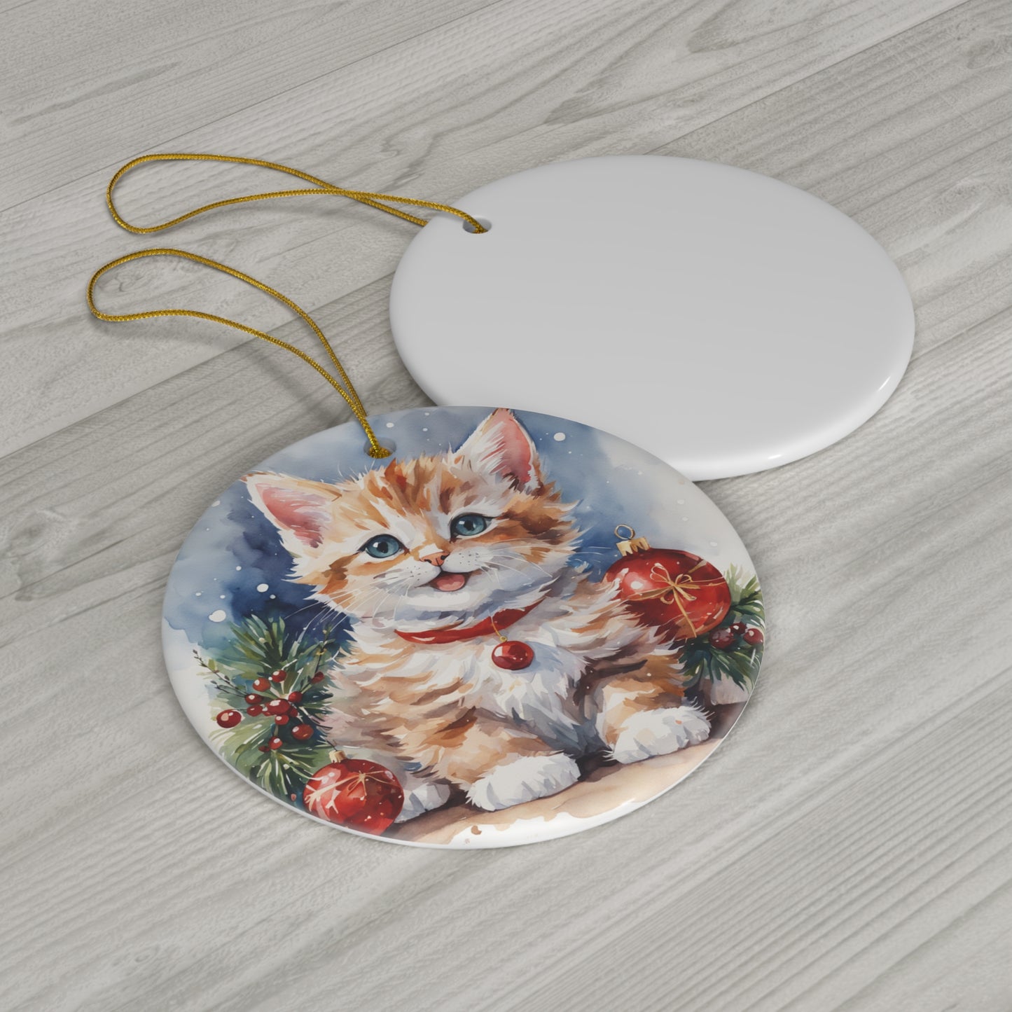 Ceramic Ornament - Christmas Cat     Item #8383326