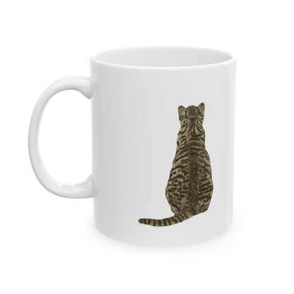 Tabby Cat Ceramic Mug — Cute Sitting Cat Coffee Tea Cup 11oz    Item #1250