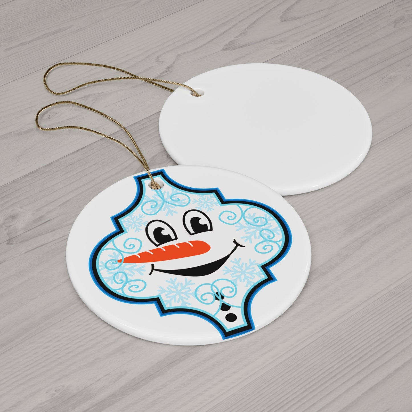 Snowman Ceramic Disc Ornament     Item #9424037