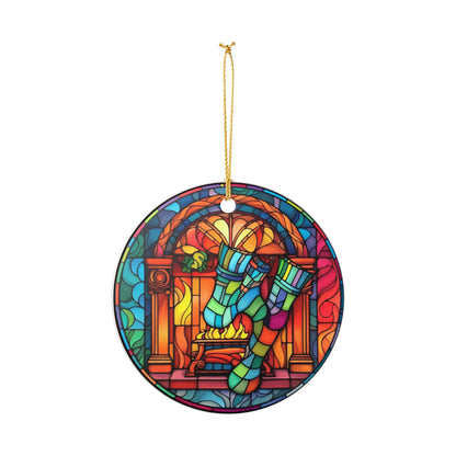 Stained Glass Saxophone Ceramic Ornament   Item #273259