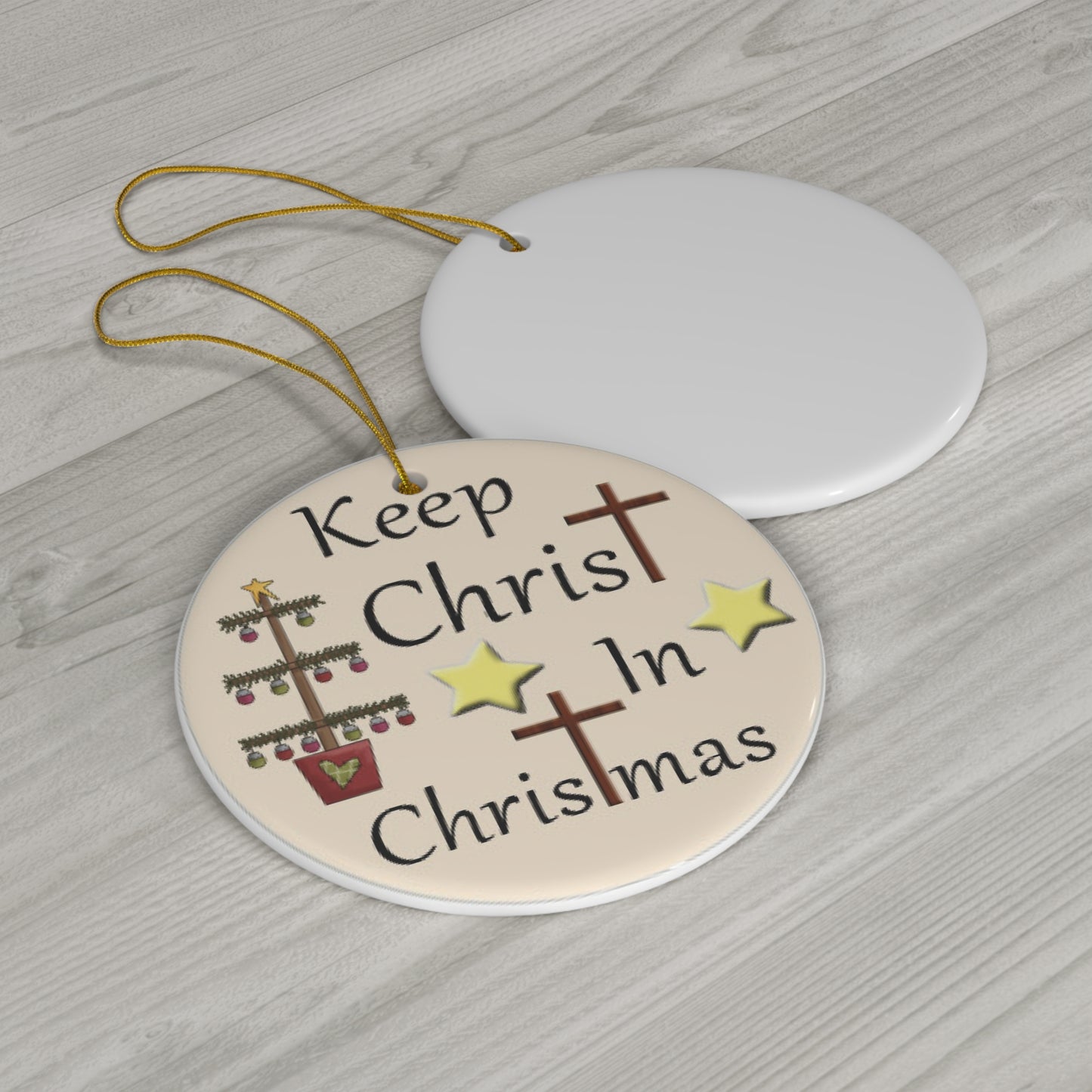 Keep Christ In Christmas Ceramic Disc Ornament       Item #7035074