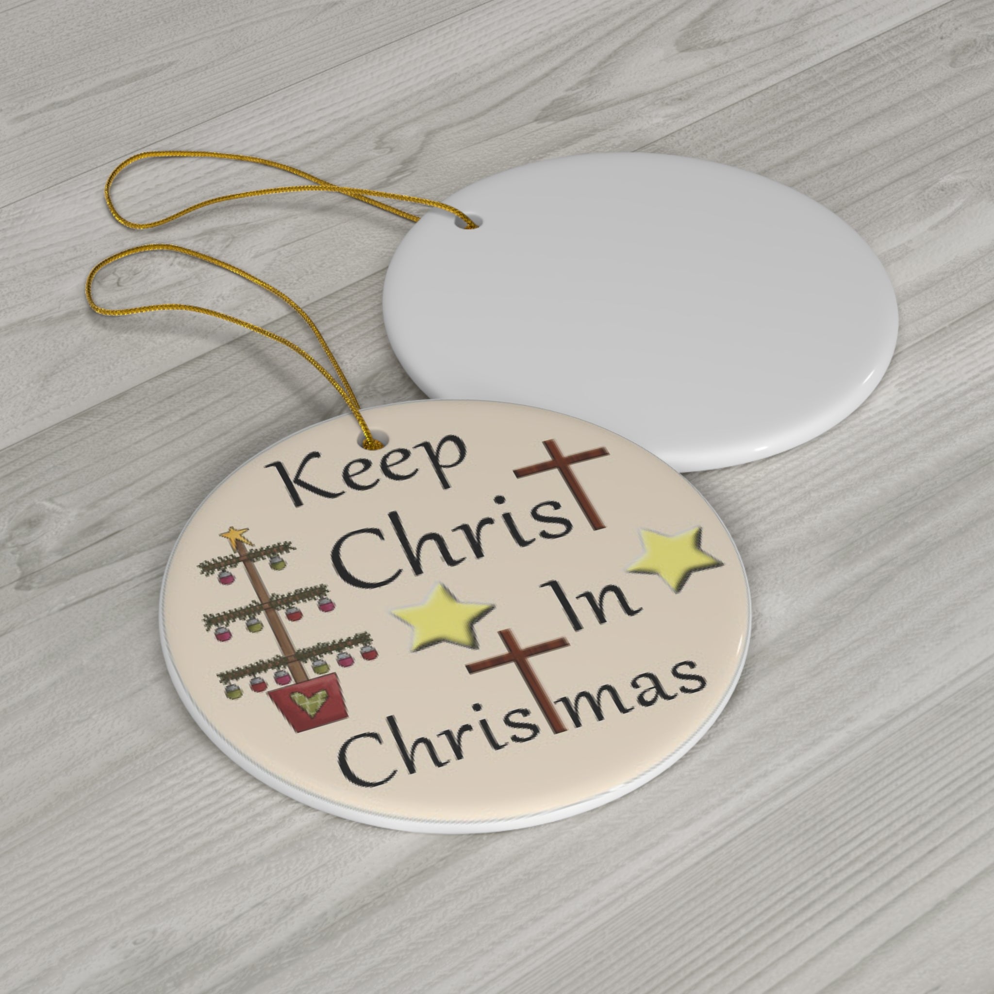 Keep Christ In Christmas Ceramic Disc Ornament       Item #7035074 - Buckshot's Bargain Barn