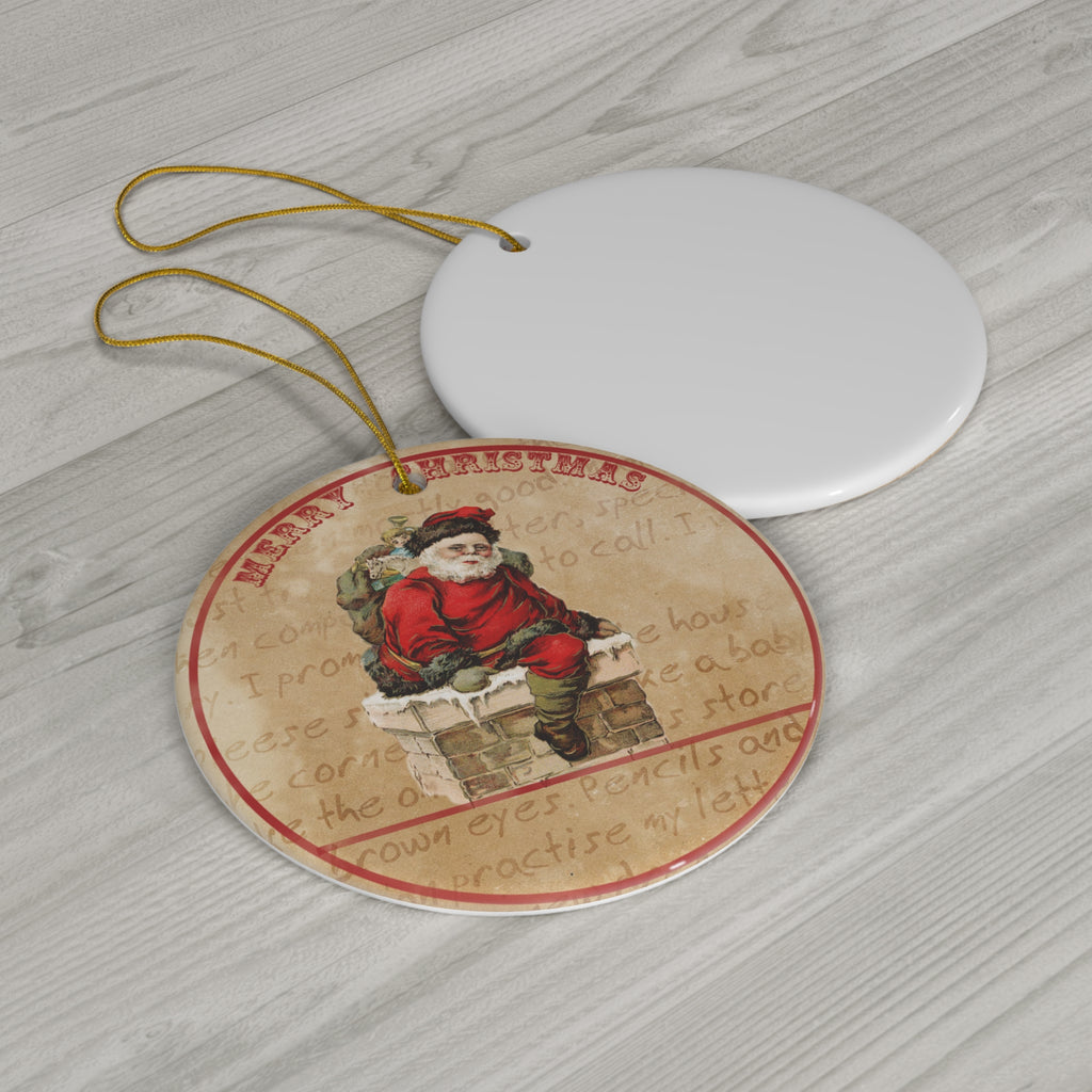 Santa Ceramic Disc Ornament         Item #3139527