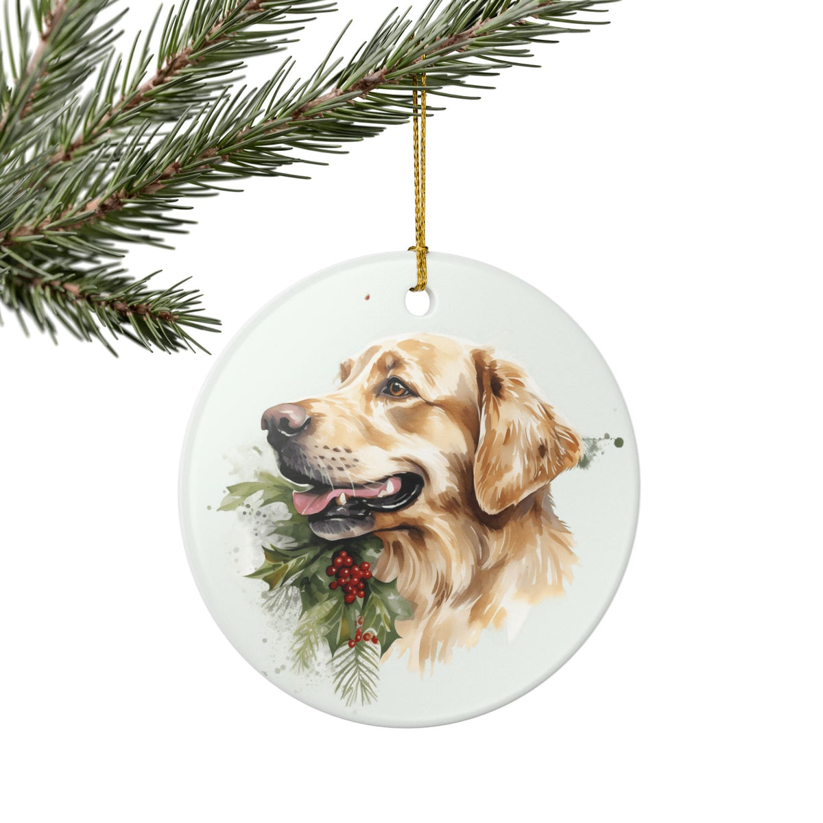 Golden Retriever Christmas Ceramic Ornament    Item #144171