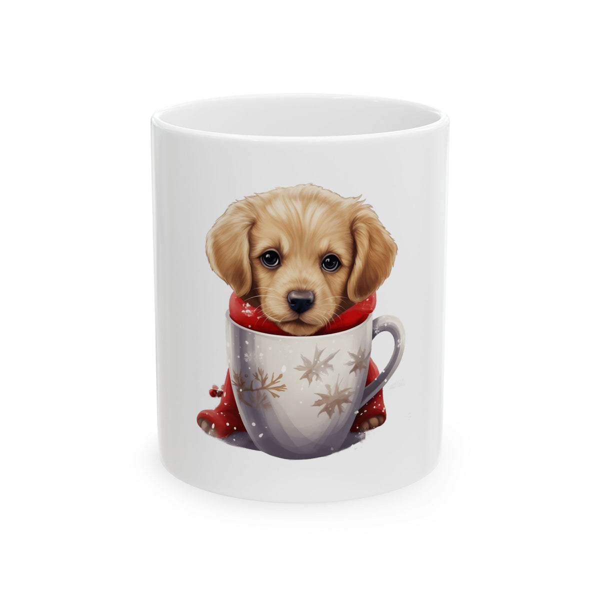 Cute Puppy in Holiday Mug — Ceramic Coffee Tea Cup 11oz   Item #743367