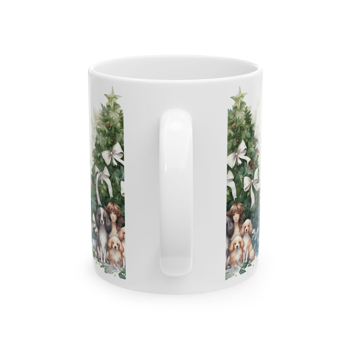 Christmas Tree Dogs Ceramic Mug — Holiday Puppy Coffee Cup 11oz  Item #347379