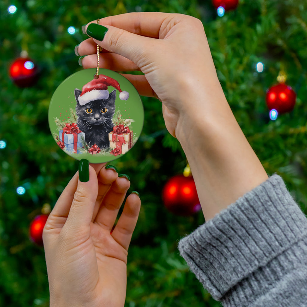 Ceramic Ornament - Christmas Cat      Item #3787103 - Buckshot's Bargain Barn