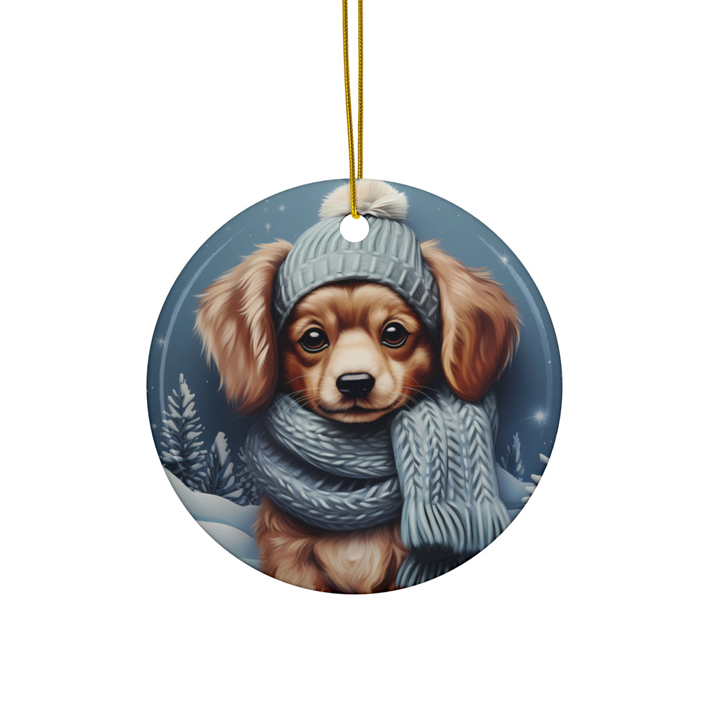 Dog Ceramic Disc Ornament            Item #1222132