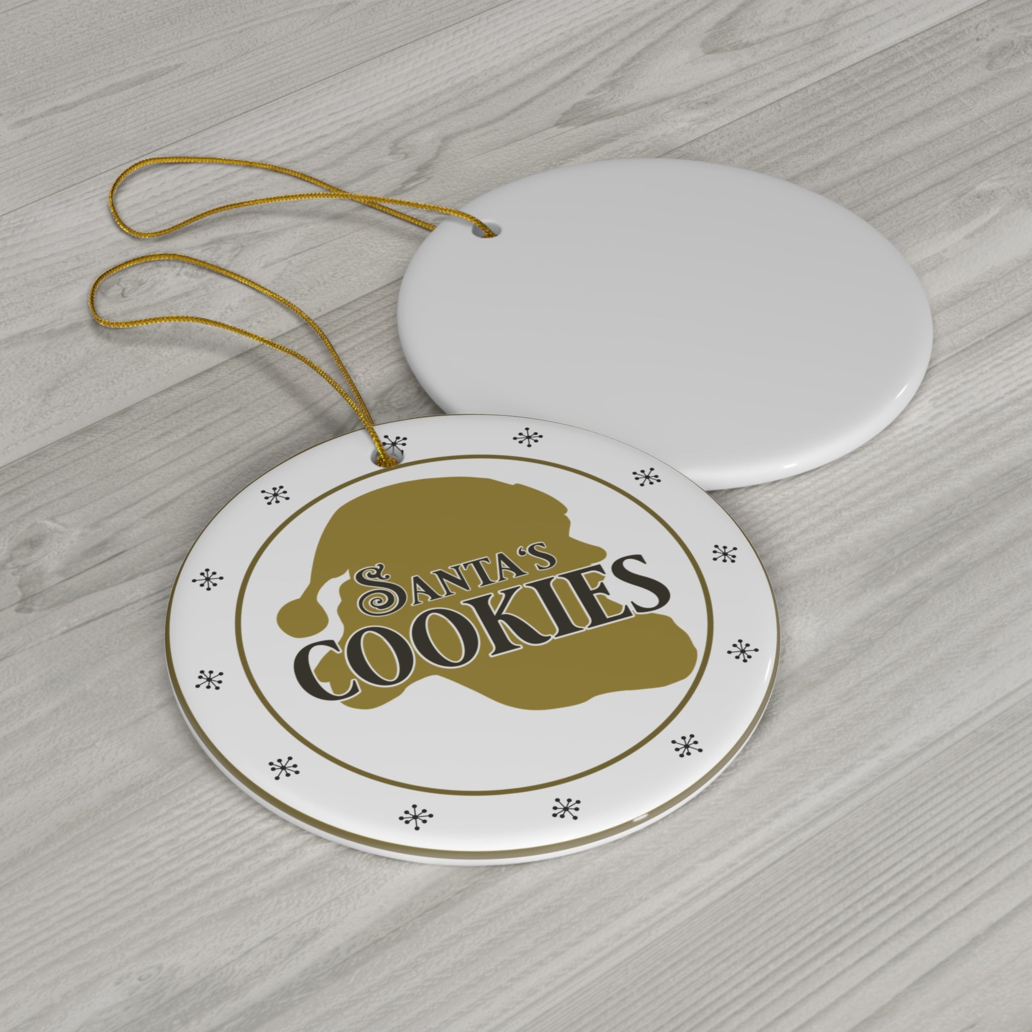 Santa Cookies Ceramic Disc Ornament      Item #783371
