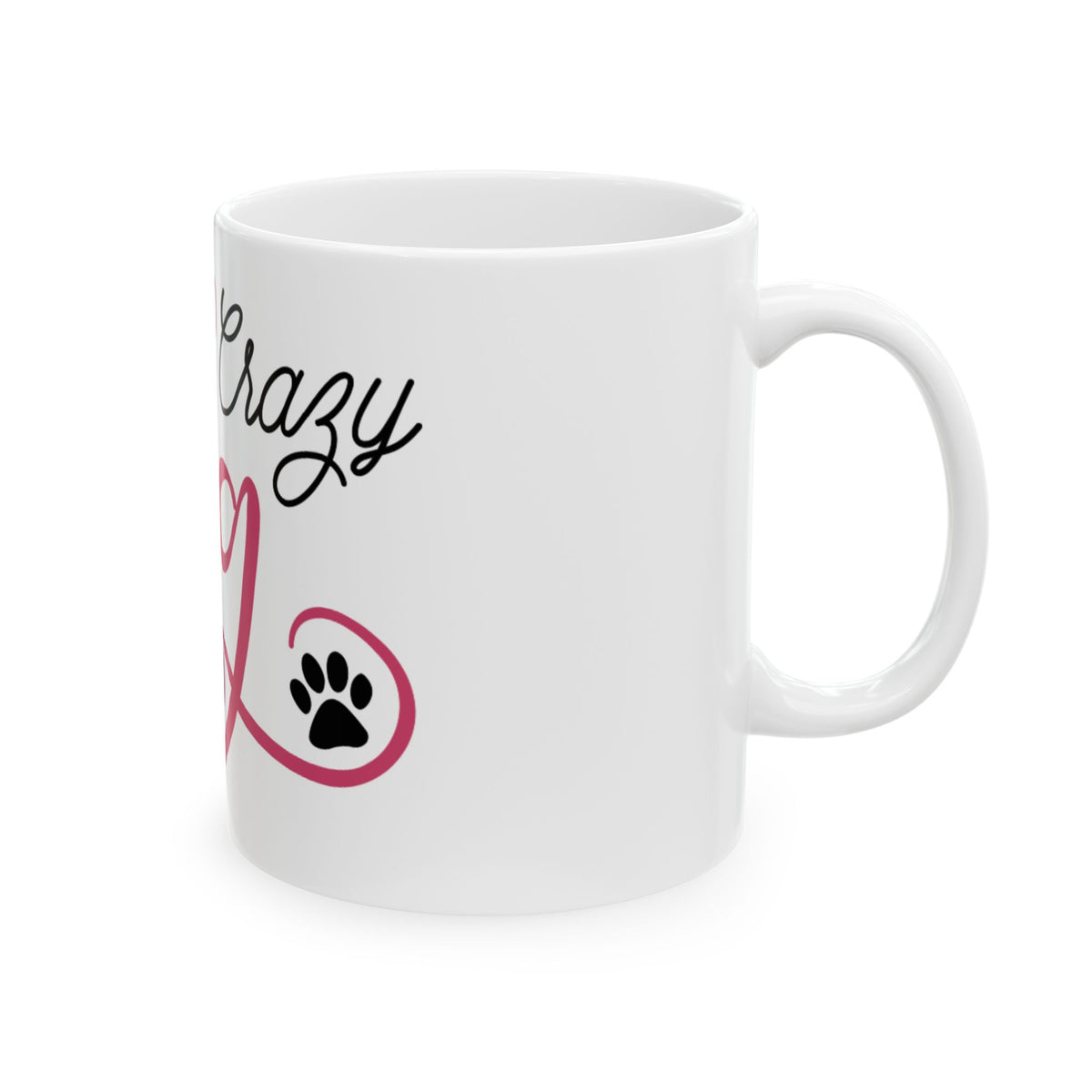 Crazy Dog Lady Ceramic Mug – Funny Paw-Print Coffee Cup 11oz   Item #857791
