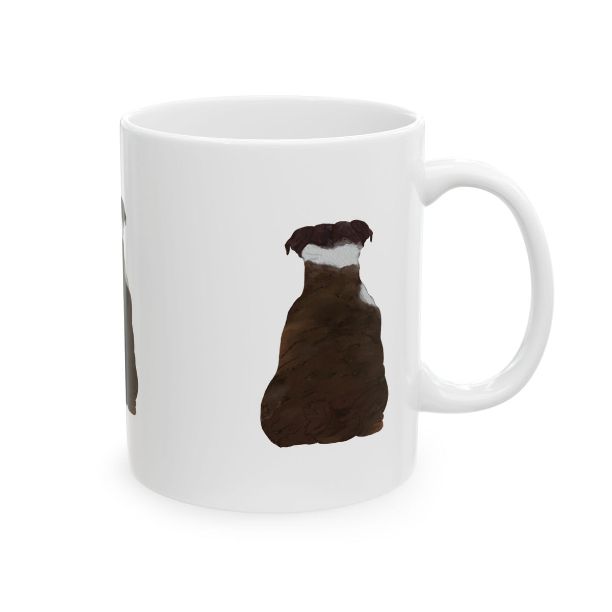 Dog Silhouette Mug – Back View Ceramic Coffee Cup 11oz    Item #49204