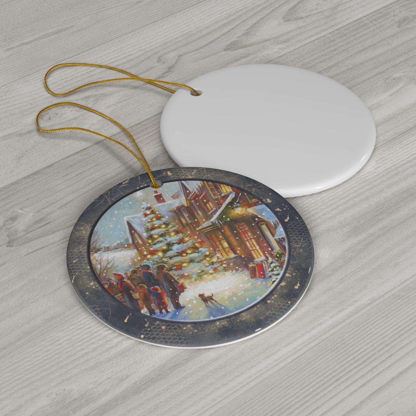 Winter Scene Ceramic Disc Ornament     Item #2495609