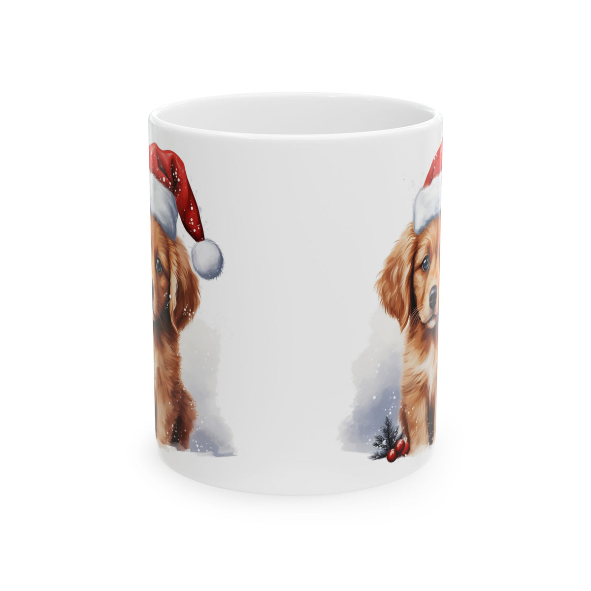 Cute Christmas Puppy with Santa Hat Christmas Mug 11oz   Item #772635