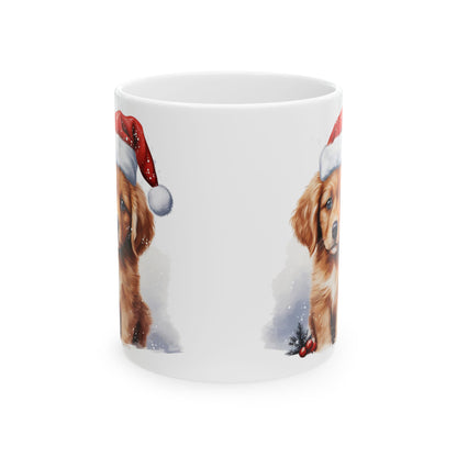 Cute Christmas Puppy with Santa Hat Christmas Mug 11oz   Item #772635