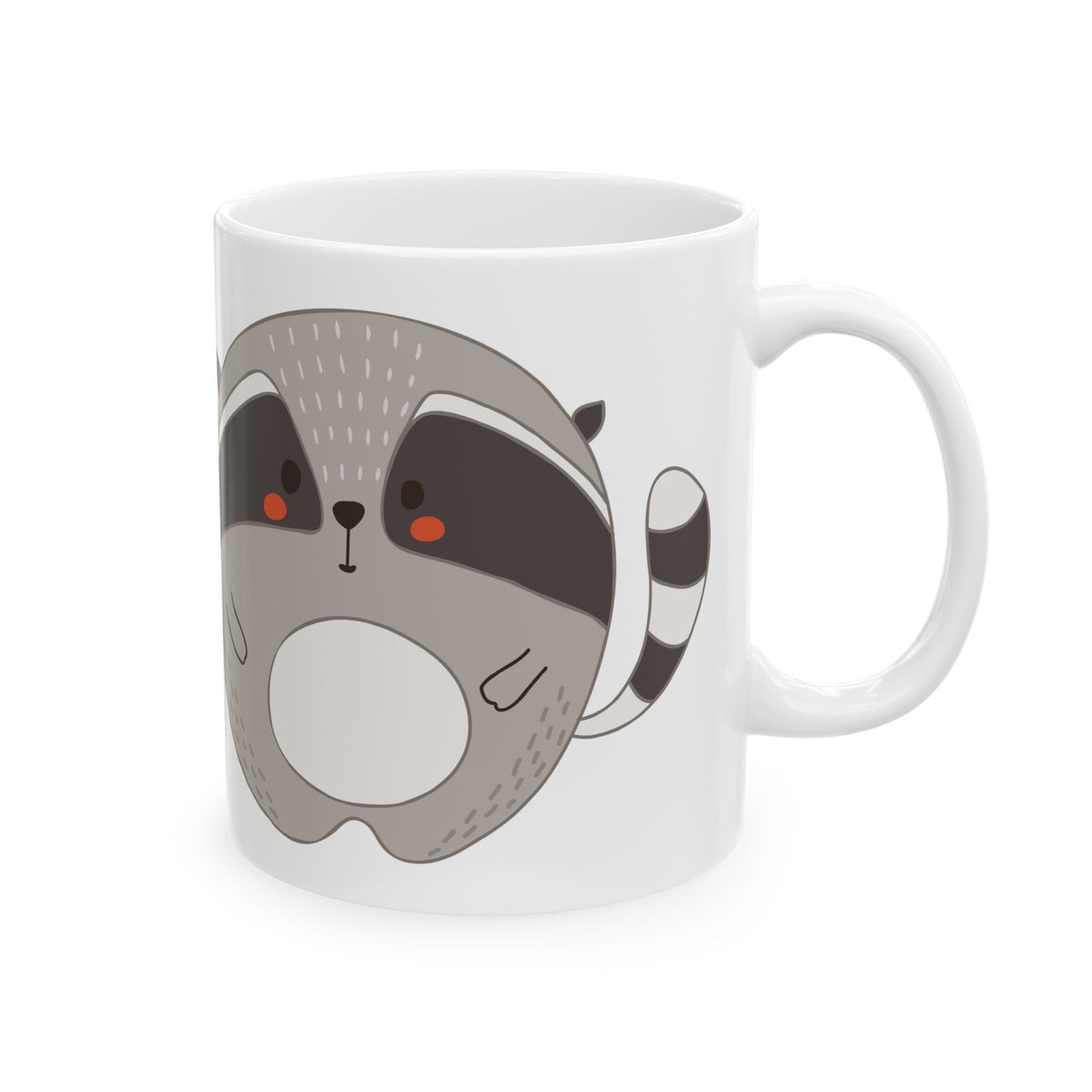 Cute Raccoon Ceramic Mug – Adorable Cartoon Animal Coffee Cup 11oz    Item #166582