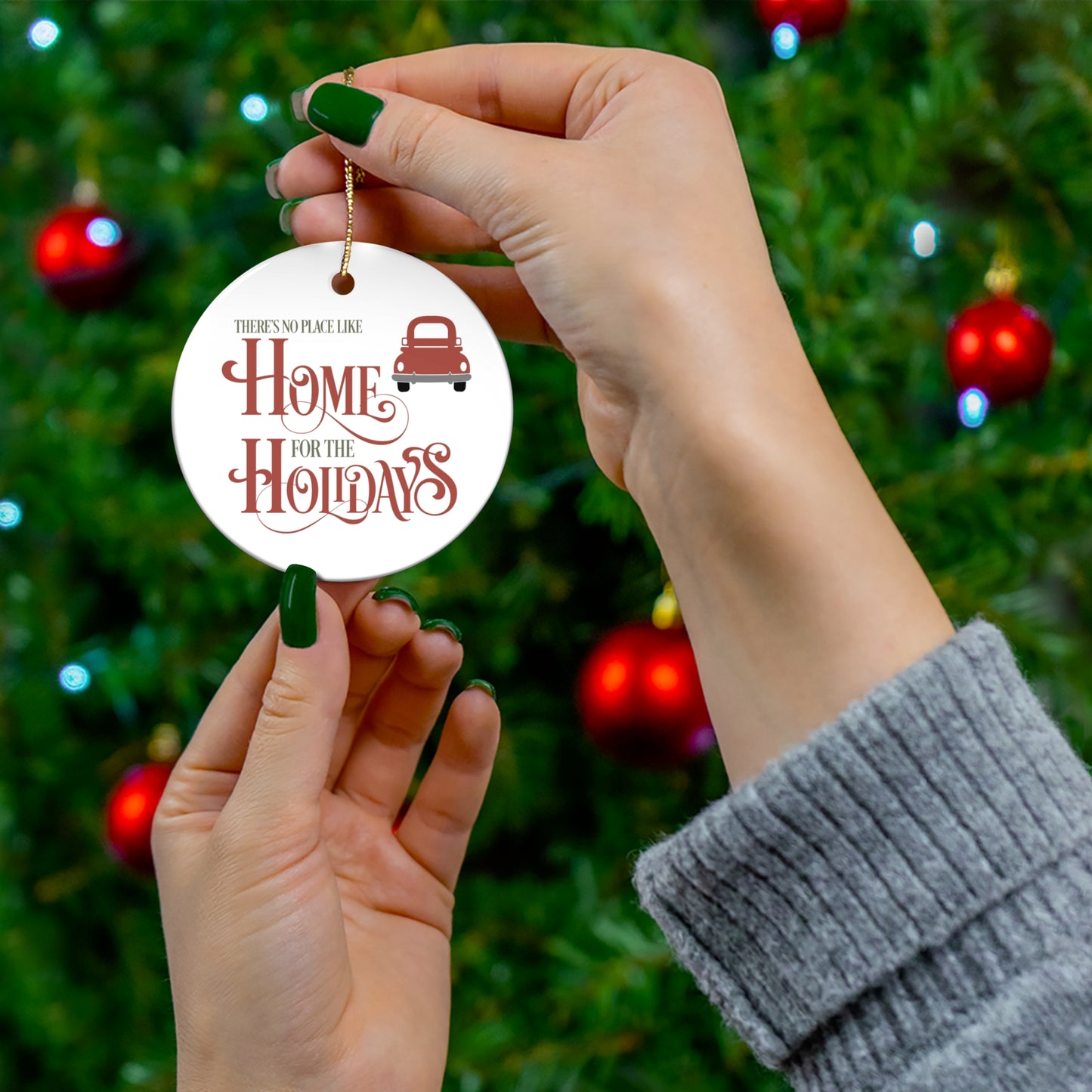 Home For The Holidays Ceramic Disc Ornament      Item #7504156