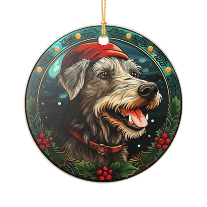 Irish Wolfhound Dog Christmas Ceramic Ornament Item #228179