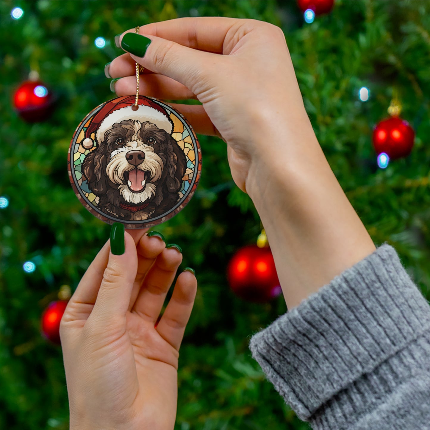 CERAMIC ORNAMENT - SPANISH WATER DOG           Item #5884727