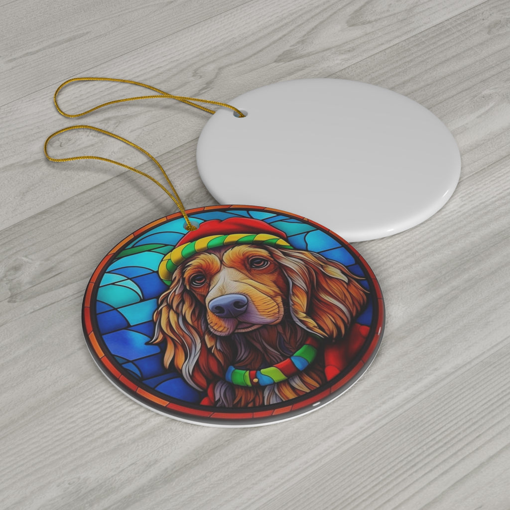Dog Ceramic Disc Ornament            Item #8102657