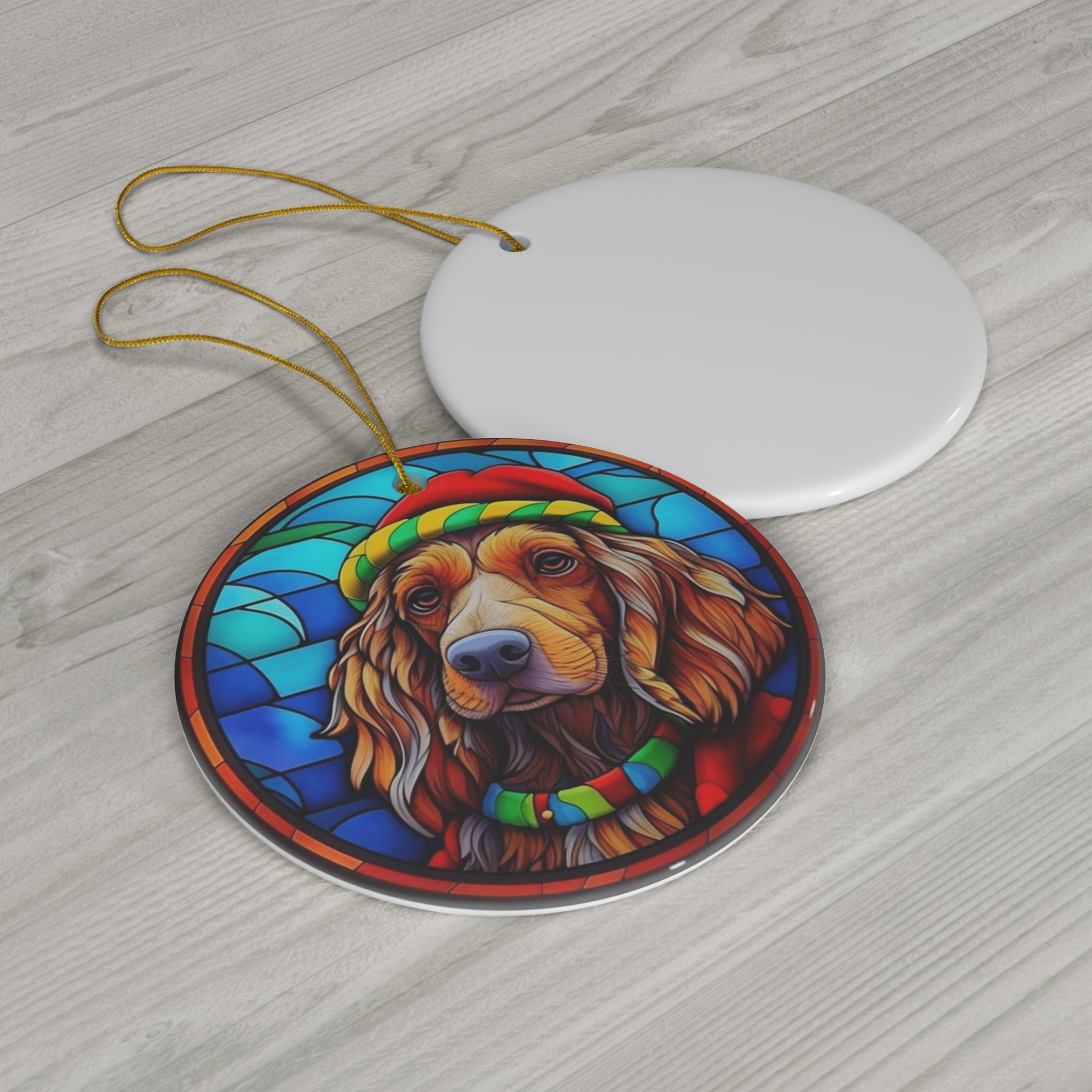 Dog Ceramic Disc Ornament            Item #8102657