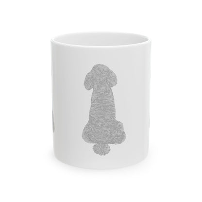 Dog Silhouette Mug – Back View Ceramic Coffee Cup 11oz    Item #853514