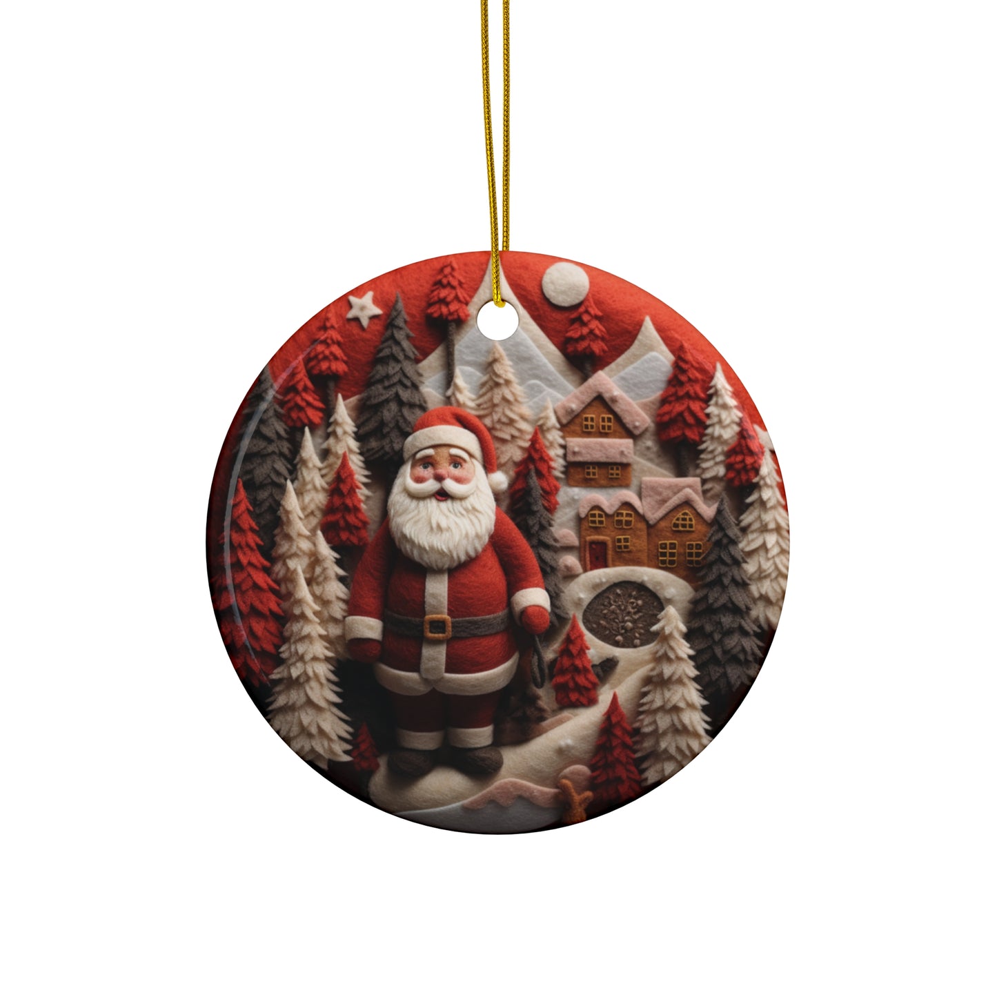 Santa Ceramic Disc Ornament       Item #9696558