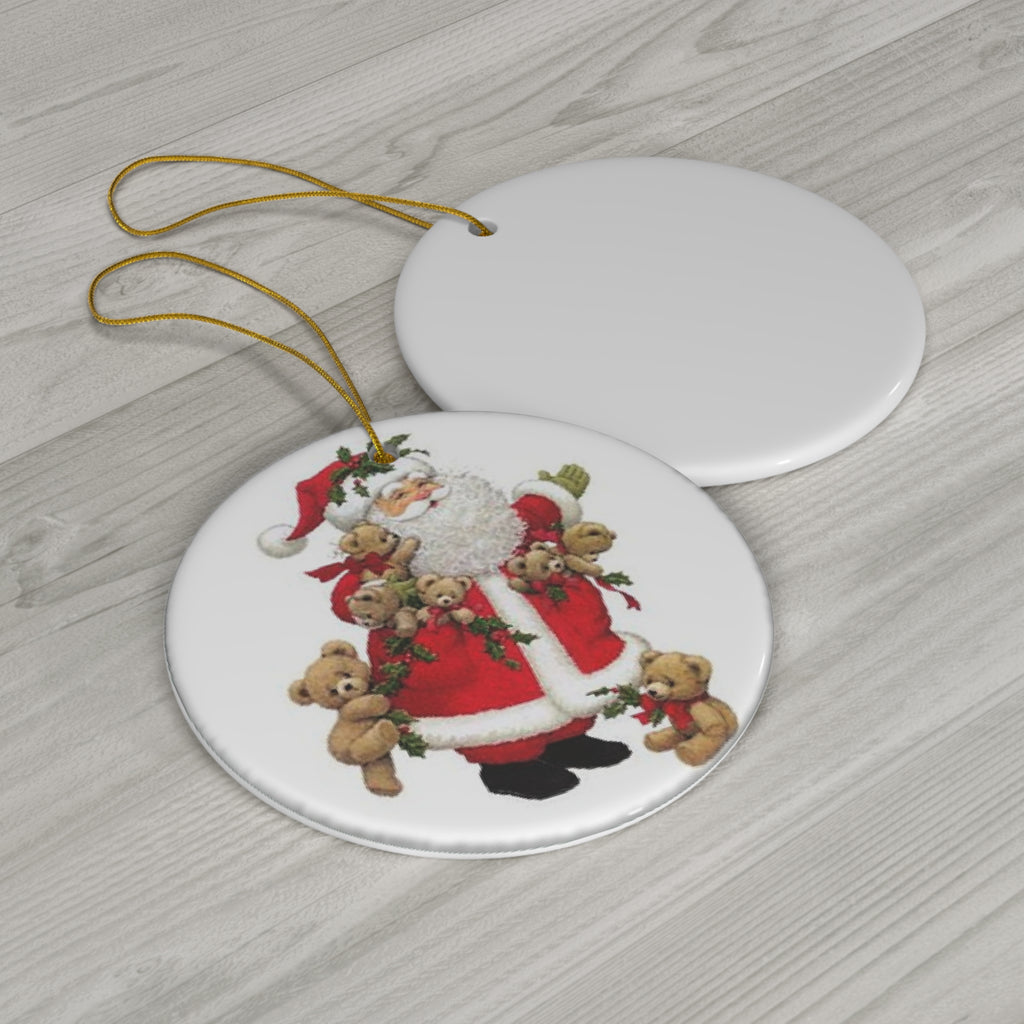 Santa Ceramic Disc Ornament       Item #7324316