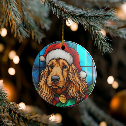 Christmas Golden Retriever Ceramic Ornament     Item #356066