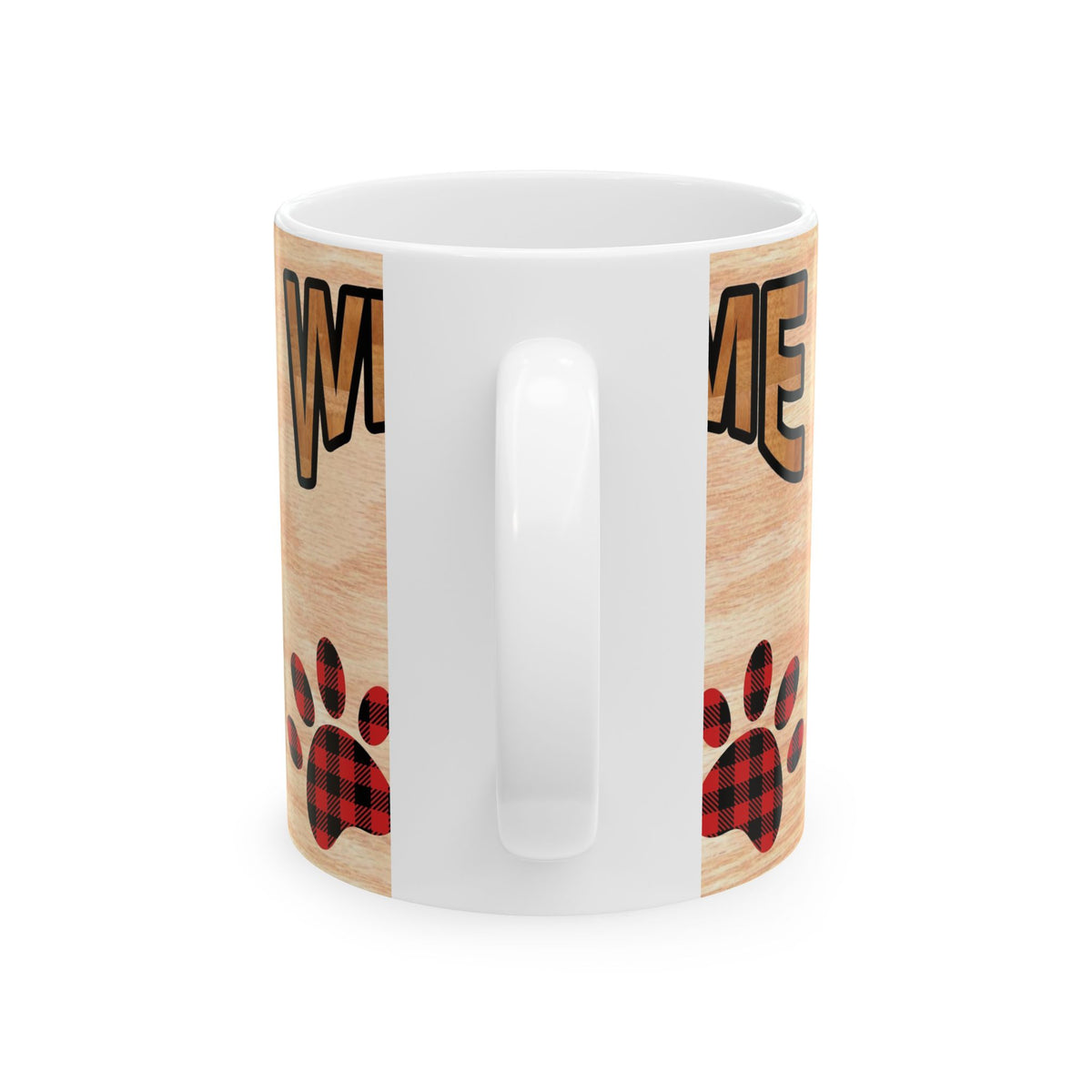 Welcome Dog Mug — Cute Happy Dog Paw Print Ceramic Coffee Cup 11oz    Item #567494