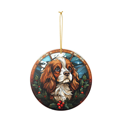 Cavalier King Charles Spaniel Dog Christmas Ceramic Ornament Item #356316