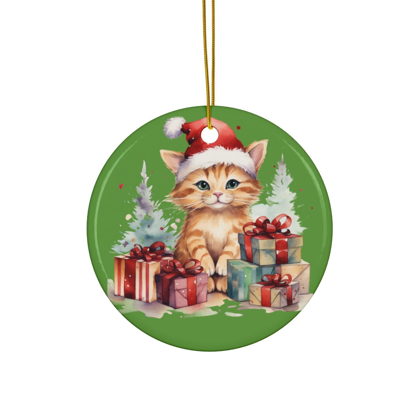 Ceramic Ornament - Christmas Cat      Item #5052782