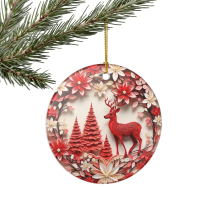 Red Reindeer Christmas Ornament   Item #384235